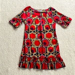 Retro print red dress